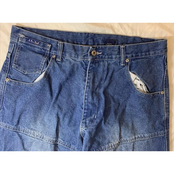 Vintage Design Men's ICQ Blue Jeans Denim Cotton Pants Size 36 5-Pockets - Picture 8 of 12
